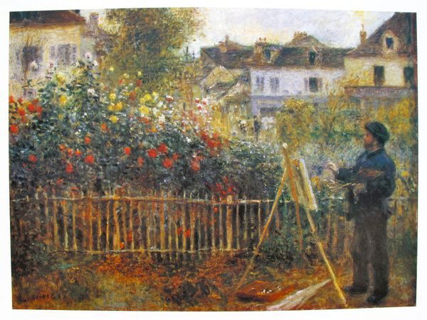 PIERRE AUGUSTE RENOIR MONET PAINTING IN HIS GARDEN: Pierre Auguste Renoir Lithograph Titled “monet Painting In His Garden At Argenteuil” . Paper Size: 16" X 20", Image Size: 11" X 15". Printed On Thick Quality Paper Stock. Signed In The Plate. Come