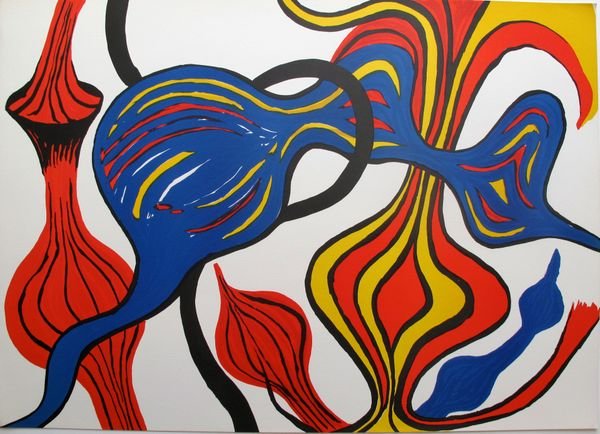 ALEXANDER CALDER LES OIGNONS 1973 LITHOGRAPH: Lithograph Titled "les Oignons" By Alexander Calder. Beautiful Art Piece On Extra Thick Paper With Gorgeous Vibrant Colors. Sheet Measures 20.5" X 29". Published In 1973 By Xxe In Paris, France As A R