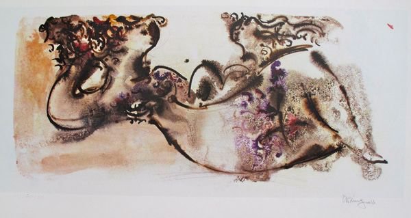 CHAIM GROSS RECLINING NUDE HAND SIGNED LITHOGRAP: folk Styles. Gross Began To Focus Heavily On His Heritage And Judaic Themes After The Terrible Events Of World War Ii. Today, It Is Clear That His Interest In The Human Form Was Used To Create More Th