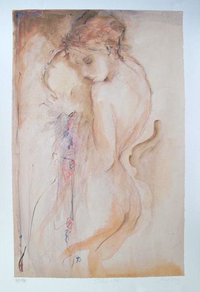 JANET TREBY SILHOUETTE HAND SIGNED LIMITED ED. GICLEE: Limited Edition Hand Signed Giclee By Janet Treby Titled "Silhoutte". Medium: Giclee On Deluxe Paper [Signed And Numbered By The Artist]. This Piece Is Numbered From A U.S. Edition Of 95. Paper Measur