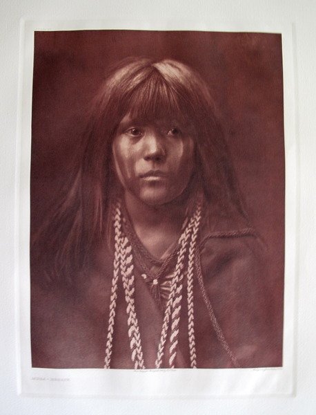 EDWARD S. CURTIS MOSA MOHAVE GRAVURE PHOTOGRAPH: Magnificent Photogravure Etching By Internationally Acclaimed Photographer Edward Curtis (american, 1868-1952). This Spectacular Photogravure Is Entitled “mosa Mohave" (1903) And Was Printed By John