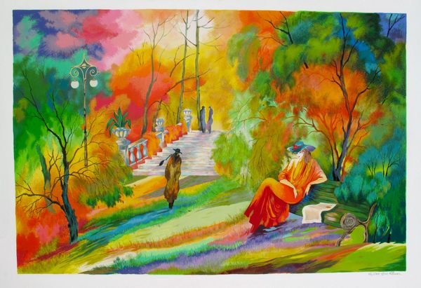 278T - ZINA ROITMAN GARDEN OF DREAMS LIMITED ED. HAND S: Hand Signed Serigraph By Zina Roitman Titled "Garden Of Dreams". Beautiful Art Serigraph On Extra Thick Coventry Rag Paper. Image Measures: 25.5" X 38". Paper Measures 30" X 42". Hand Signed And Numbe