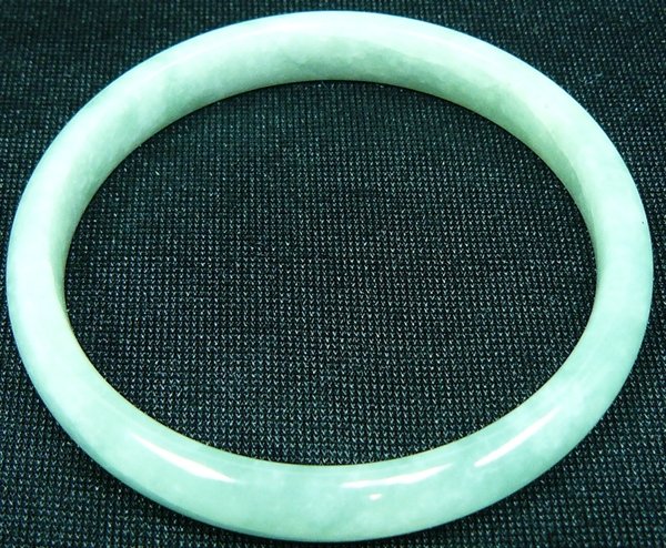JADE BRACELET: Jade Bracelet Diameter Of The Inside Bracelet Is 2 1/8"=5.4cm This Bracelet Is Made From One Solid Piece Of Natural Hard Jade. It Appears Light Green With Some Spots Dark Green. It Is Transparent. Wea