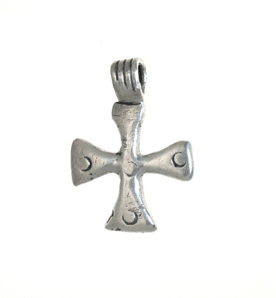 Man's Size Coptic Christian Cross: Man's Size Coptic Christian Cross-Metal: Coin Silver-Sizes-Measures: 1.25" Tall x 1" Wide--