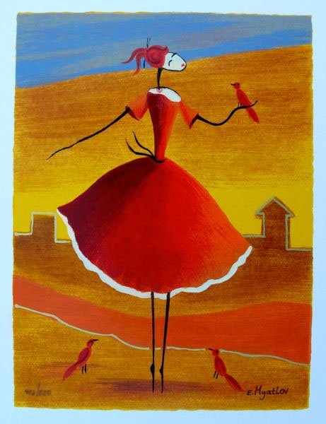 ESTHER MYLATOV ESPECIALLY FOR YOU HAND SIGNED LIMITED: You Will Be Bidding On A Hand Signed Serigraph By Esther Myatlov Titled "Especially For You". Measures 8" X 6". Comes Unframed. Hand Signed By The Artist. This Piece Is Numbered From A Printers Proof 