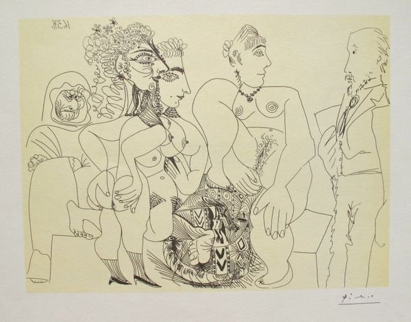 PABLO PICASSO SUITE 156 EROTIC SERIES #3 PLATE SIGNED: Lithograph From Suite 156 By Pablo Picasso Titled "Degas Con Su Album. Celestina Y Tres Chicas." Published In 1999 By Textura Ediciones And V.E.G.A.P. In Barcelona. Paper Measures 12" X 16.5". Image M