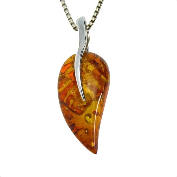 BALTIC AMBER FROM POLAND: Baltic Amber From Poland- - -Metal: Sterling Silver-Stones: Baltic Amber From Poland-Sizes-Measures: 2" Tall X .75" Wide
