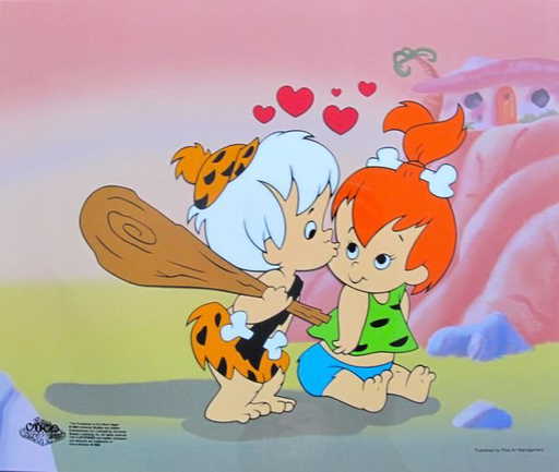 THE FLINTSTONES BAM BAM KISSING PEBBLES ANIMATION