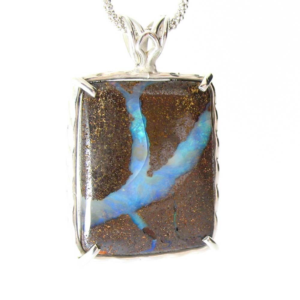 BEAUTIFUL SEAM OF BOULDER OPAL: Beautiful Seam Of Boulder Opal- - -Stones: Australian Boulder Opal - 35 Carats-Sizes-Measures: 1 1/4" Tall X 7/8" Wide-