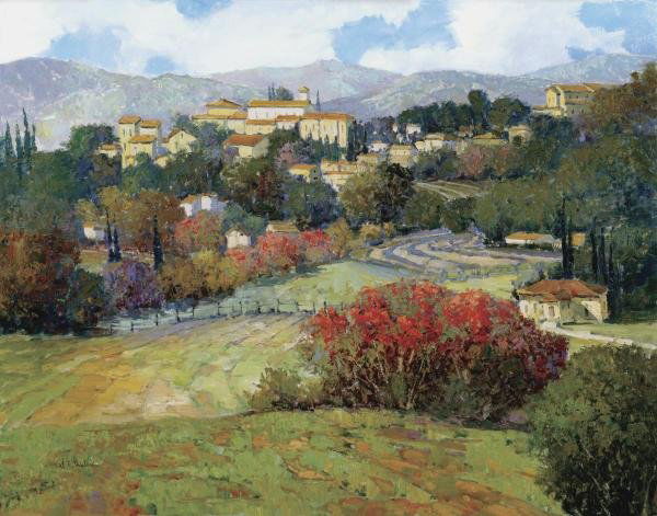 KENT WALLIS -AFFECTIONATE TUSCANY - GICLÉE ON CANVAS: Kent Wallis -affectionate Tuscany - Giclée On Canvas -35 X 28 In. - A Giclée Print Is The Highest Quality Print Available Today. Because There Is No Visible Dot Screen Pattern, The Resulting Image H