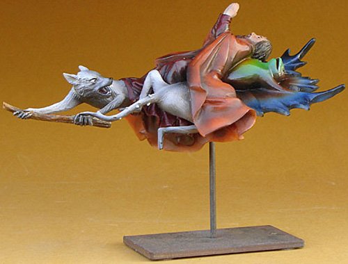 SAINT ANTHONY ON FLYING FROG WITH RATS BY HIERONYMUS: Saint Anthony On Flying Frog With Rats By Hieronymus Bosch - Size: 6.5 In. X 3 In. X 5 In. Item Type: Statue Material: Resin With Hand-painted Color Details Weight (lbs): 1 Lbs - - This Sculpture Adap