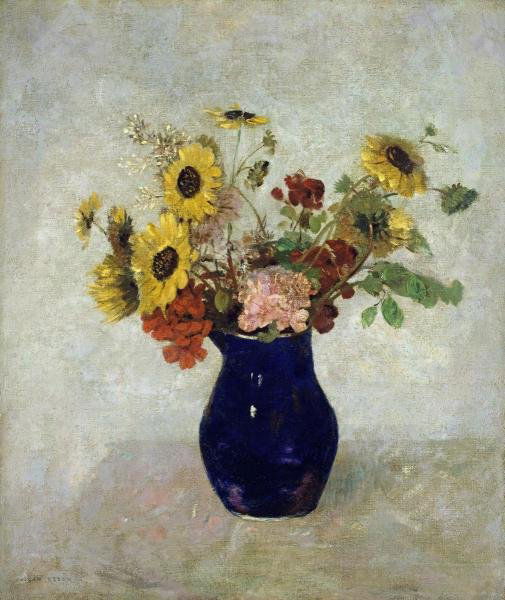 ODILON REDON -VASE DE FLEURS - GICLÉE ON CANVAS: Odilon Redon -vase De Fleurs - Giclée On Canvas -37 1/8 X 44 In. - A Giclée Print Is The Highest Quality Print Available Today. Because There Is No Visible Dot Screen Pattern, The Resulting Image Ha