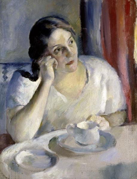 HENRI OTTMANN - A CUP OF TEA LA TASSE DE TH - Giclée on: HENRI OTTMANN - A CUP OF TEA LA TASSE DE TH - Giclée on Canvas 27 1/2 x 36 in. - A Giclée Print Is The Highest Quality Print Available Today. Because There Is No Visible Dot Screen Pattern, The Resu