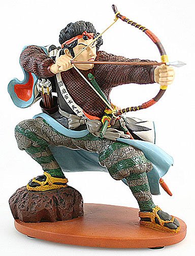 THE FAITHFUL SAMURAI MASE CHUDAYU MASA-AKI BY UTAGAWA: The Faithful Samurai Mase Chudayu Masa-aki By Utagawa Kuniyoshi - Size: 7"l X 5.5"d X 8"h Item Type: Statue Material: Resin With Hand-painted Color Details Weight (lbs): 5.5 Lbs - - The World Portraye