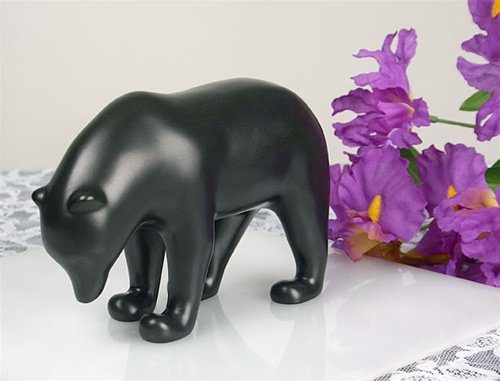 DARK BROWN BEAR WITH HEAD DOWN BY POMPON: Dark Brown Bear With Head Down By Pompon - Size: 4"h X 6.25"w X 2"d Item Type: Statue Material: Resin Weight (lbs): 1.8 Lbs - - French Sculptor Pompon Is World Renown For His Gentle, Smooth Animal Sta
