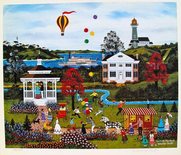 JANE WOOSTER SCOTT LARK IN THE PARK HAND SIGNED LIMITED: Jane Wooster Scott Limited Edition Hand Signed Lithograph Titled "Lark In The Park". This Piece Is Pencil Hand Signed By Jane Wooster Scott. Comes Unframed. Fully Guaranteed Authentic! This Piece Is N