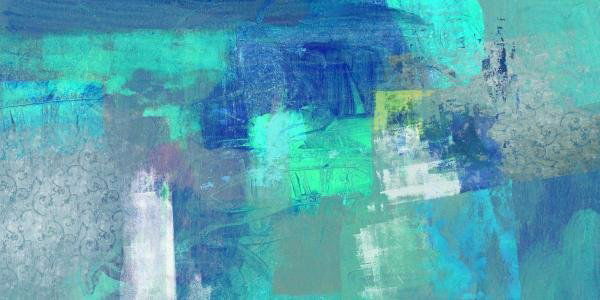 HEATHER TAYLOR - AZURE - GICLÉE ON CANVAS: Heather Taylor - Azure - Giclée On Canvas 60 X 30 In. - A Giclée Print Is The Highest Quality Print Available Today. Because There Is No Visible Dot Screen Pattern, The Resulting Image Has All Of Th