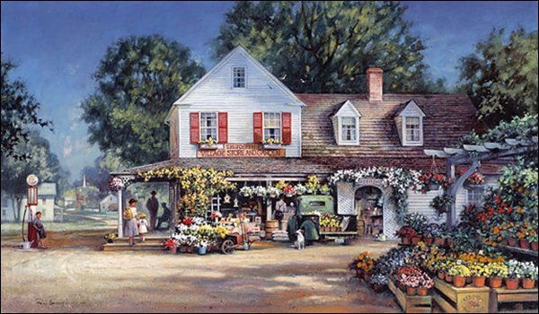 HAND SIGNED - PAUL LANDRY - JOSEPH´S CORNER: Joseph´s Corner - By Paul Landry - Hand Signed - Limited Edition Canvas - Image Size: 33 3/8"w X 19 7/8"h. Edition Size:350