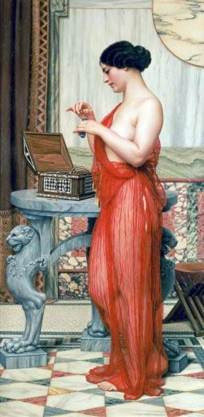JOHN WILLIAM GODWARD - THE NEW PERFUME - GICLÉE ON: John William Godward - The New Perfume - Giclée On Canvas 17 5/8 X 36 In. - A Giclée Print Is The Highest Quality Print Available Today. Because There Is No Visible Dot Screen Pattern, The Resulting
