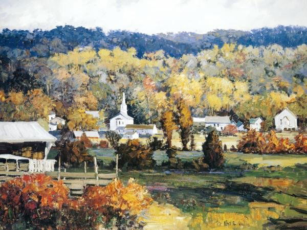 KENT WALLIS - SUNDAY MORNING - GICLÉE ON CANVAS: Kent Wallis - Sunday Morning - Giclée On Canvas 48 X 36 In. - A Giclée Print Is The Highest Quality Print Available Today. Because There Is No Visible Dot Screen Pattern, The Resulting Image Has All
