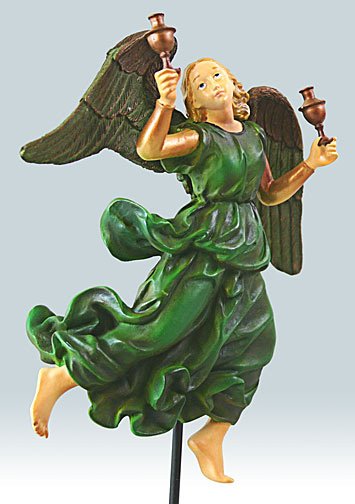 ANGEL IN GREEN FROM MOND CRUCIFIXION BY RAPHAEL: Angel In Green From Mond Crucifixion By Raphael - Size: 4.25 In. X 1.75 In. X 5 In. Item Type: Statue Material: Resin With Hand-painted Color Details Weight (lbs): 0.6 Lbs - - Angel Is 4.25 In. X 1.75