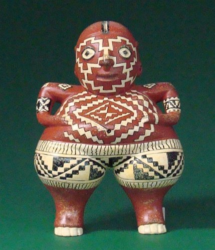 CHUPICUARO FERTILITY FIGURINE STATUE: Chupicuaro Fertility Figurine Statue - Size: 5.5"h X 4"w X 2.5"d Item Type: Statue Material: Resin With Hand-painted Color Details Weight (lbs): 0.6 - - Chupicuaro Fertility Figurine (500-100 Bc) The 