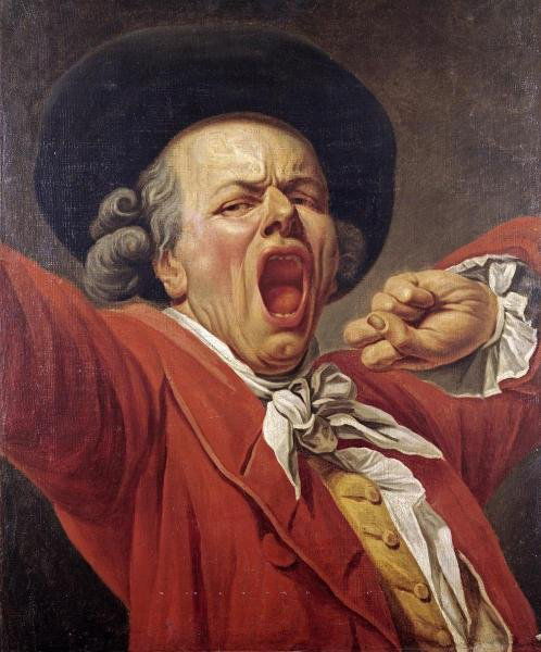 FRANCOIS - JOSEPH DUCREUX - SELF - PORTRAIT AS A: Francois - Joseph Ducreux - Self - Portrait As A Yawning Man - Giclée On Canvas - 24 7/8 X 30 In. - A Giclée Print Is The Highest Quality Print Available Today. Because There Is No Visible Dot Scree