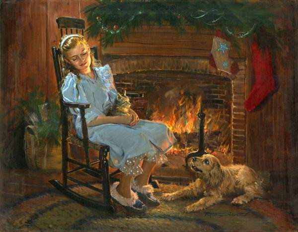 PETER STEVENS - CHRISTMAS DREAMS - GICLÉE ON CANVAS: Peter Stevens - Christmas Dreams - Giclée On Canvas - 28 X 22 In. - A Giclée Print Is The Highest Quality Print Available Today. Because There Is No Visible Dot Screen Pattern, The Resulting Image H
