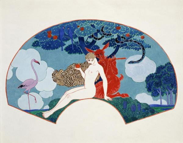 GEORGES BARBIER -EVE - GICLÉE ON CANVAS: Georges Barbier -eve - Giclée On Canvas -40 X 31 1/2 In. - A Giclée Print Is The Highest Quality Print Available Today. Because There Is No Visible Dot Screen Pattern, The Resulting Image Has All Of