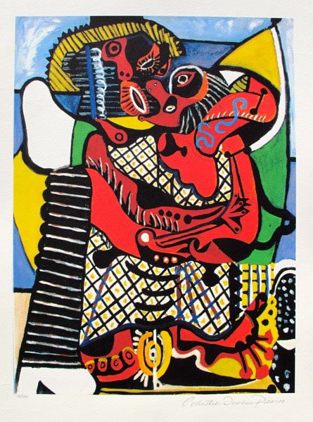 #53 THE EMBRACE PICASSO ESTATE SIGNED GICLÉE: Pablo Picasso Giclee Titled "The Embrace". This Piece Is Pencil Signed On The Lower Right As 'collection Domaine Picasso' And Has An Embossed Seal Stamped By The Picasso Estate. Pencil Numbered From A