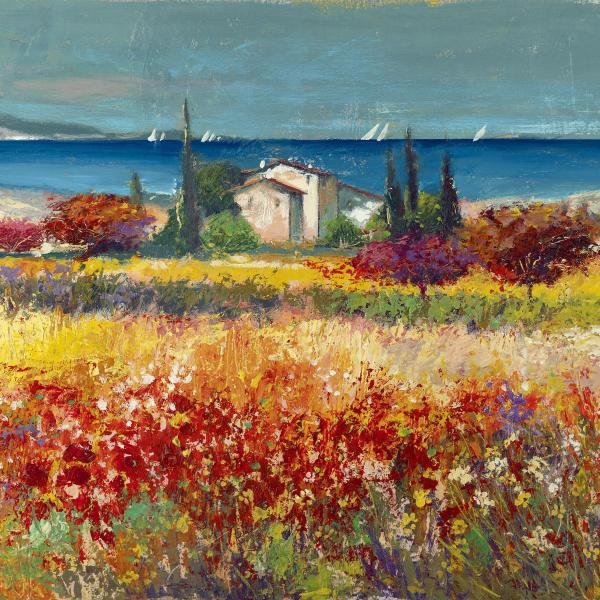LUIGI FLORIO -SOGNO MEDITERRANEO II - GICLÉE ON CANVAS: Luigi Florio -sogno Mediterraneo Ii - Giclée On Canvas -40 X 40 In. - A Giclée Print Is The Highest Quality Print Available Today. Because There Is No Visible Dot Screen Pattern, The Resulting Image