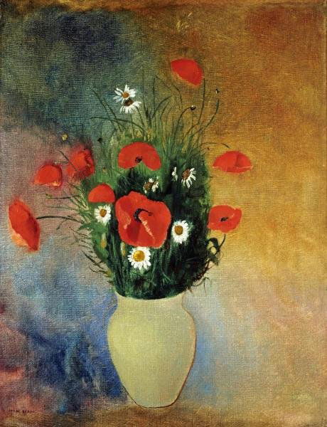 ODILON REDON -POPPIES AND DAISIES - GICLÉE ON CANVAS: Odilon Redon -poppies And Daisies - Giclée On Canvas -33 3/4 X 44 In. - A Giclée Print Is The Highest Quality Print Available Today. Because There Is No Visible Dot Screen Pattern, The Resulting Ima