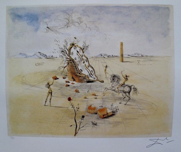 SALVADOR DALI COSMIC HORSEMAN LIMITED EDITION: Salvador Dali Lithograph Titled "Cosmic Horseman". Made On Archival Quality Paper, Facsimile Pencil Signed And Pencil Numbered From An Edition Of 500. Image Measures 19" X 15" On 24" X 22" Paper. In E