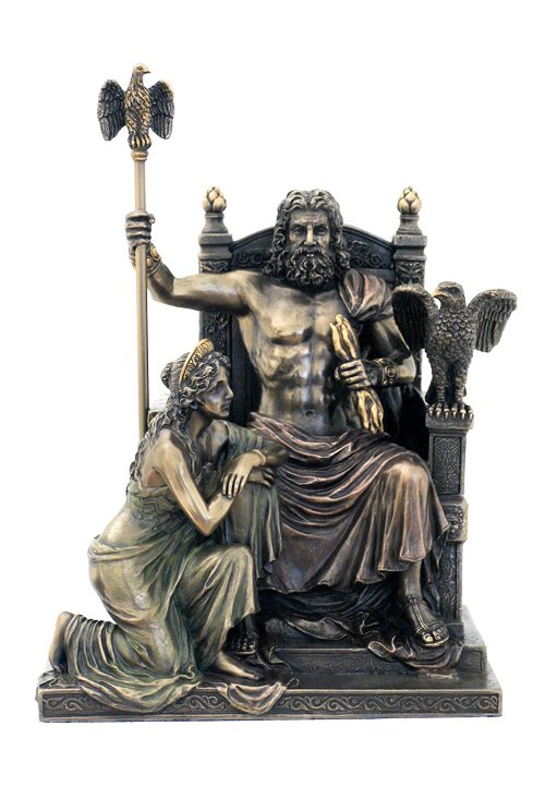 ZEUS AND HERA AT THE THRONE - BRONZE: Zeus And Hera At The Throne - Material - Bronze - Size - 11