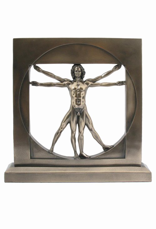 THE VITRUVIAN MAN - BRONZE: The Vitruvian Man - Material - Bronze - Size - 8 3/4