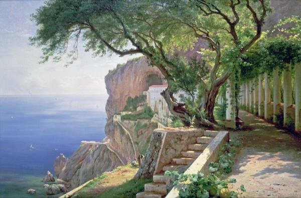 CARL FREDERICK AAGAARD - AMALFI - GICLÉE ON CANVAS: Carl Frederick Aagaard - Amalfi - Giclée On Canvas - 30 X 19 7/8 In. - A Giclée Print Is The Highest Quality Print Available Today. Because There Is No Visible Dot Screen Pattern, The Resulting Imag
