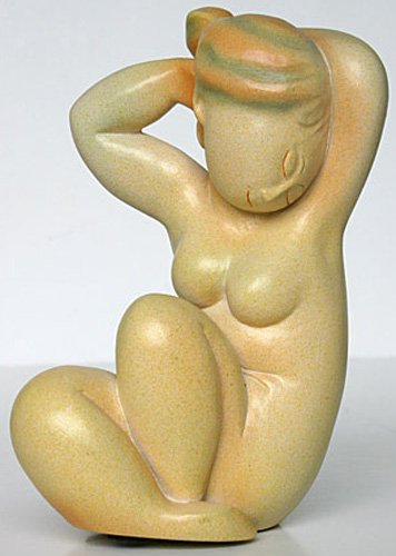 CARYATID FIGURE SEATED ABSTRACT WOMAN BY MODIGLIANI: Caryatid Figure Seated Abstract Woman By Modigliani - Size: 5 3/4 In. X 3 3/4 In. X 2 3/8 In. Item Type: Statue Material: Resin With Hand-painted Color Details Weight (lbs): 1.2 Lbs - - In 1912, The A