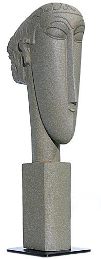 ABSTRACT HEAD STATUE (1911 - 1912) BY MODIGLIANI: Abstract Head Statue (1911 - 1912) By Modigliani - Size: 8.75 In. X 3.5 In. X 2 In. Item Type: Statue Material: Bonded Stone Weight (lbs): 0.4 Lbs - - At A Young Age Modigliani Went To The Marble-quar