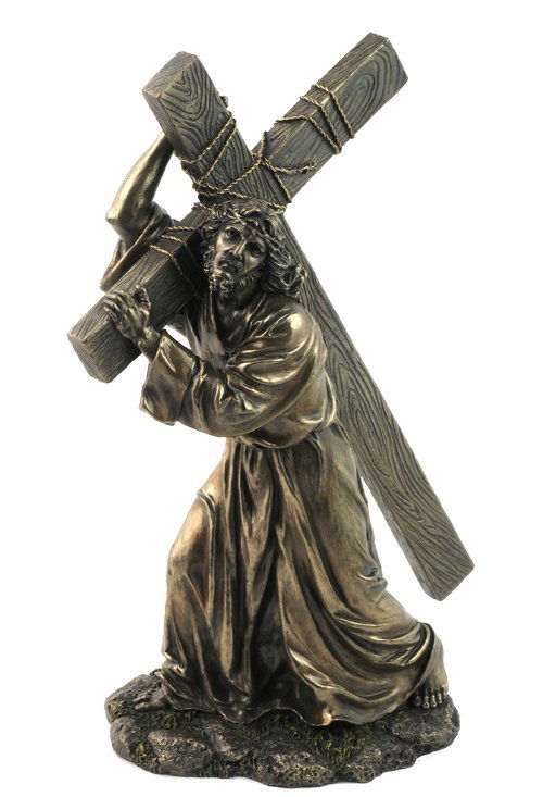 JESUS ON THE WAY TO CALVARY - BRONZE: Jesus On The Way To Calvary - Material - Cold Cast Bronze - Size - 12