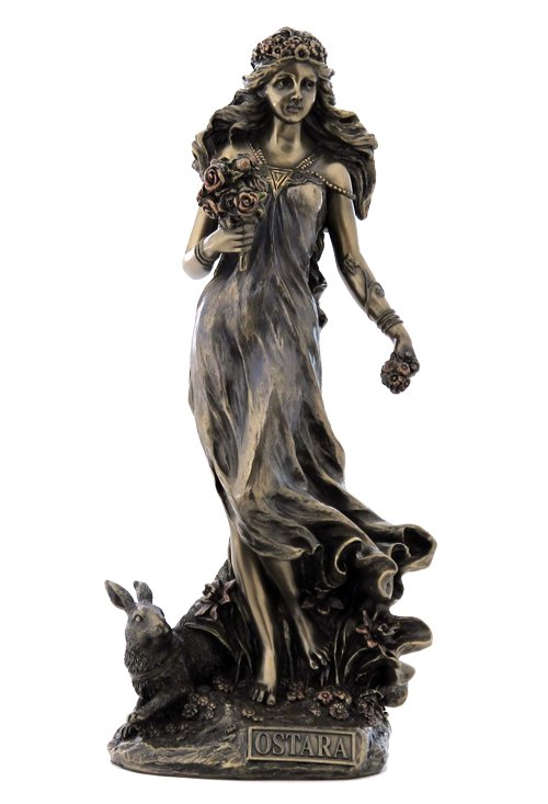 OSTARA - BRONZE: Ostara - Germanic Goddess Of Easter - Material - Cold Cast Bronze - Size - 10 3/8