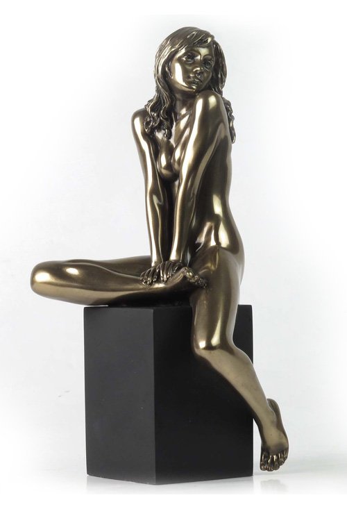 NUDE FEMALE ON PLINTH - BRONZE: Nude Female On Plinth- - Material - Cold Cast Bronze - Size - 7 7/8