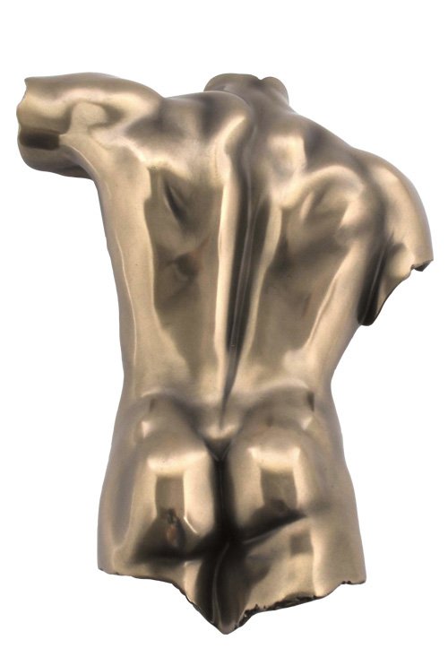 WALL PLAQUE MALE TORSO BACK - BRONZE: Wall Plaque Male Torso Back - Material - Cold Cast Bronze - Size - 8 3/4
