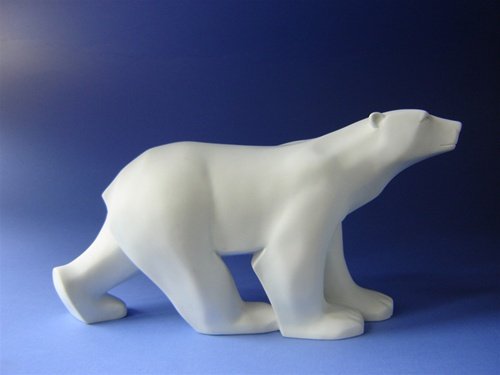 POLAR BEAR GRANDE BY POMPON: Polar Bear Grande By Pompon - Size: 13 In. X 6 3/4 In. 4 In. Item Type: Statue Material: Resin Weight (lbs): 7 Lbs - - Francois Pompon (1855-1933), French Sculptor, Student Of Rodin And Famous For His