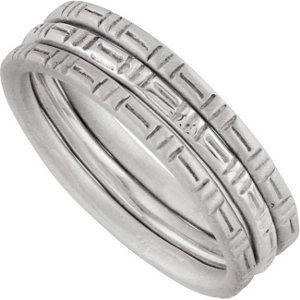 Set of 3 Stackable Rings: Set of 3 Stackable Rings - 2.8: DWT - Gram Weight: 4.35 - Metal: Sterling Silver - Finished State: P - Series Description: Set Of 3 Stackable Rings - :
