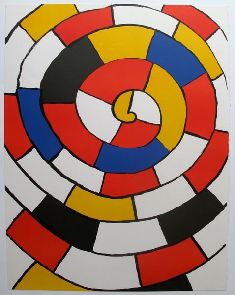 ALEXANDER CALDER LABYRINTH 1973 LITHOGRAPH: Lithograph Titled "Labyrinth" By Alexander Calder. Beautiful Art Piece On Extra Thick Paper With Gorgeous Vibrant Colors. Sheet Measures 25.5" X 20". Published In 1973 By Xxe In Paris, France As A Rar