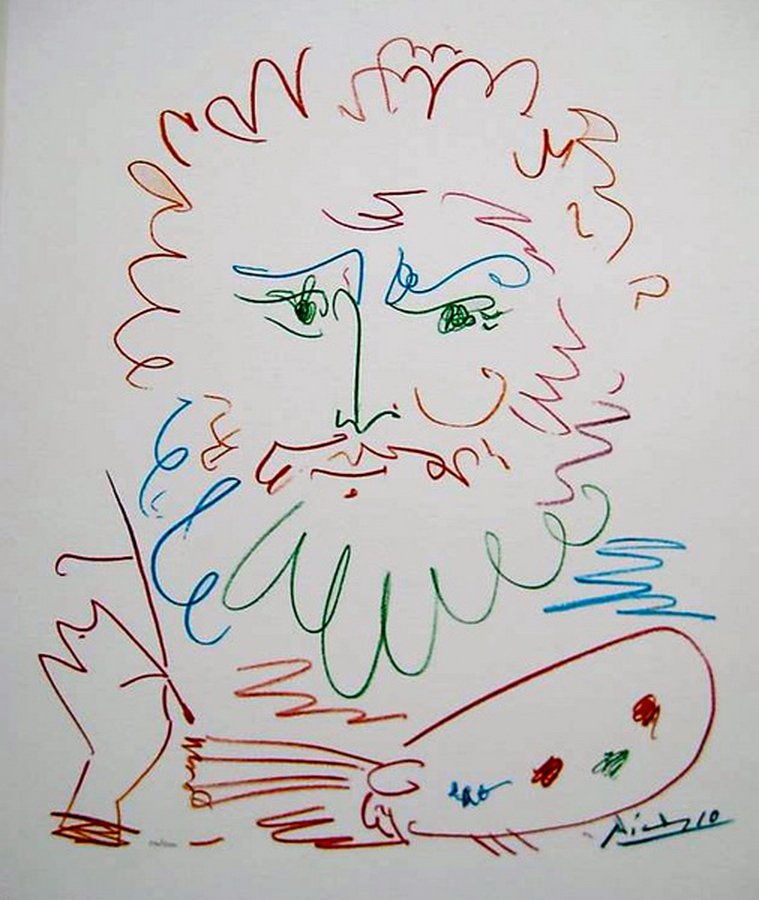 PABLO PICASSO THE ARTIST LIMITED ED. GICLEE: Pablo Picasso Giclee Titled "The Artist". This Piece Is Facsimile Signed Which Means That It Has A Copy Of Picasso's Original Signature On It. Pencil Numbered From A Limited Edition Of 500. Measures 1