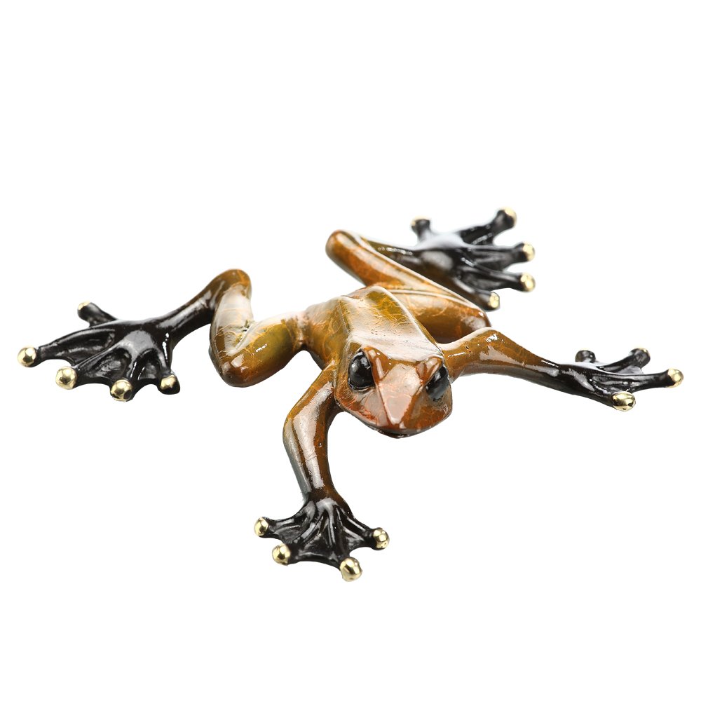 RAINFOREST FROG: Rainforest Frog - Weight: 0.6 Lbs - Size: 1.5"H 5"W 5"D - Material: BRASS