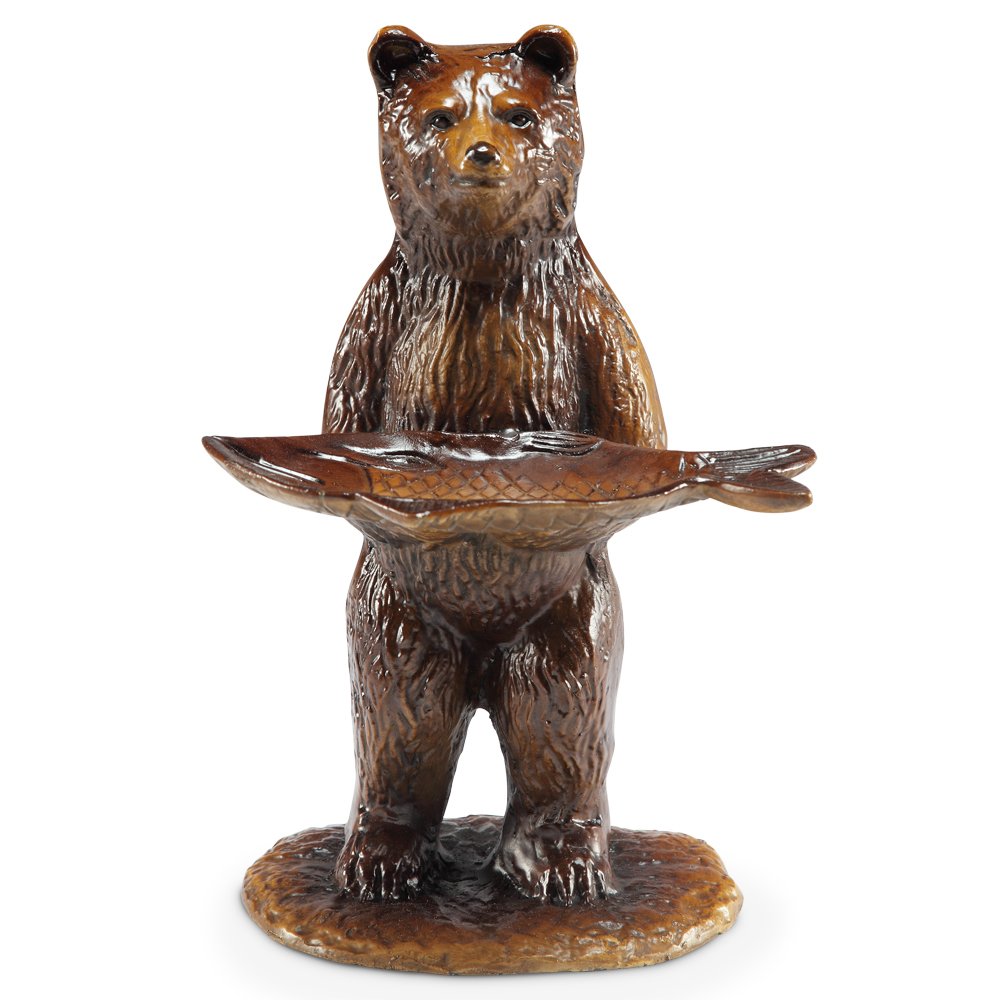 BEAR AND FISH CARDHOLDER: Bear and Fish Cardholder - Weight: 5.00 Lbs - Size: 10"H 7"W 6.5"D - Material: CAST IRON