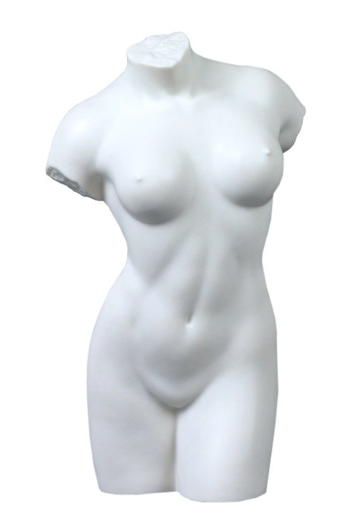 NUDE-FEMALE TORSO-064: Nude-female Torso-064 - Material - Fine Porcelain - Size - 8 1/4