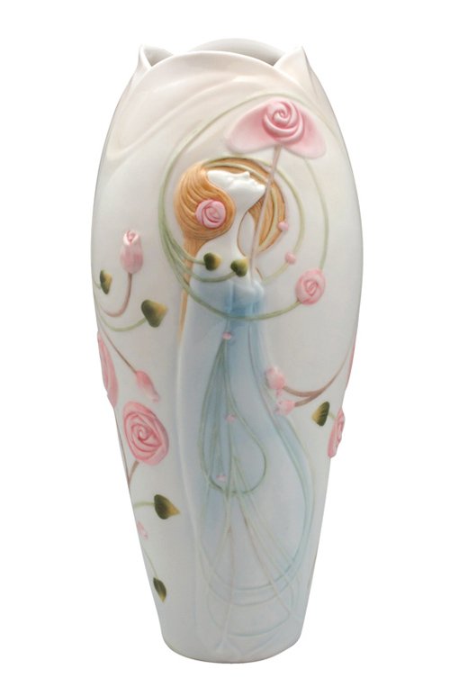 ROSE & LADY VASE: Rose & Lady Vase - Material - Fine Porcelain - Size - 11 3/4